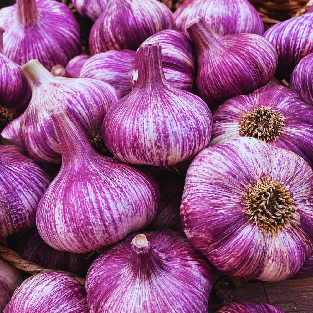 3 Large Purple Garlic Bulbs for Planting, Garlic for Planting, High-Yield Hardy Garlic for Garden