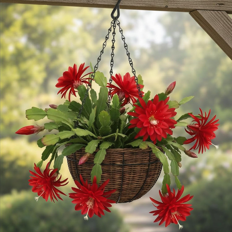 Epiphyllum Orchid Cactus Live Plant, Vibrant Blooming Orchird Cactus in 4" Pot, Compact, Cold Hardy, Low Maintenance (Red Orchid Cactus)