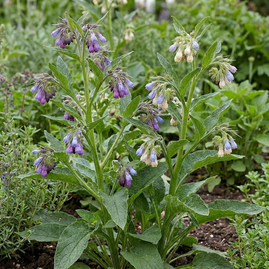 10 Comfrey Roots, Bocking 14 Live Roots Cuttings, Perennial Herb Plants for Garden, Fast Growing, High Yield Comfrey Cutting