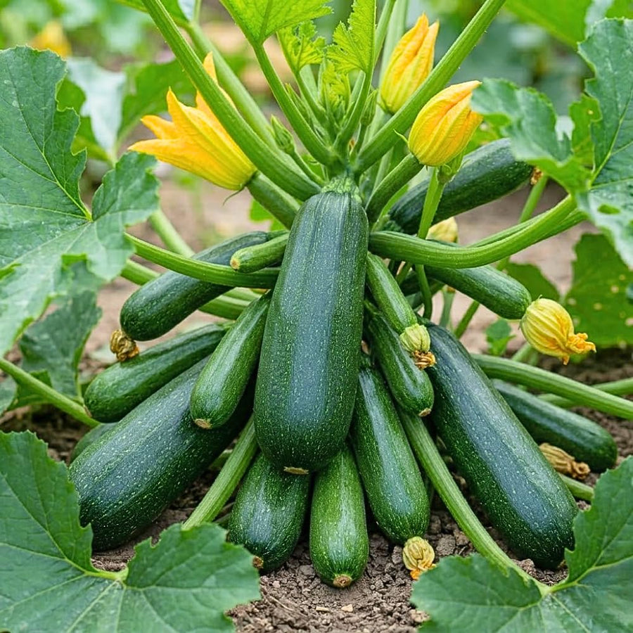 Set of 50 Dark Green Zucchini Seeds, Zucchini Vegetable Plant, Fresh Summer Squash for Outdor Gardening