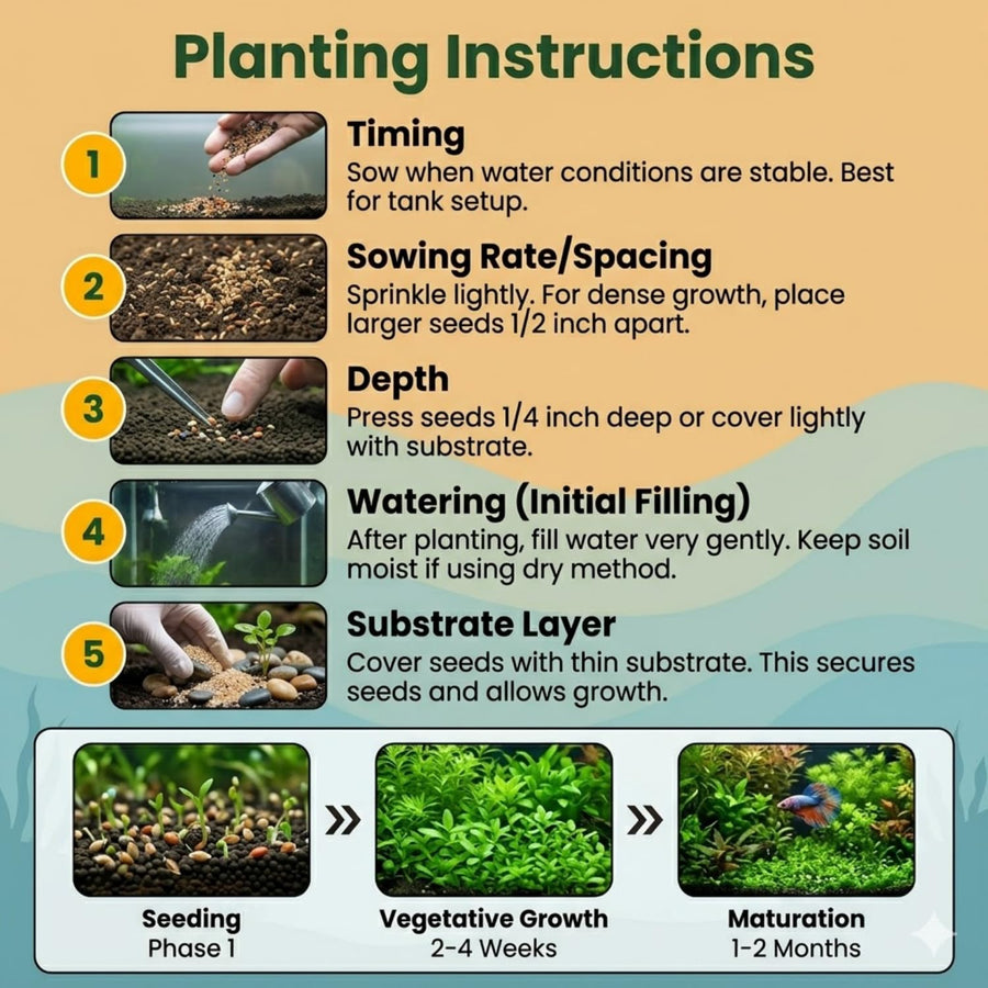 100 Aquarium Grass Seeds for Planting, Mix Aquarium Seeds, Aquatic Grass Garden