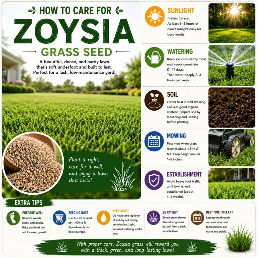 20000 Zoysia Grass Seeds, Emerald Zoysia Grass Seed, Soft Dense Green Lawn, Zoysia Grass Seed for Lawns and Landscapes, Low Maintenance Warm Season