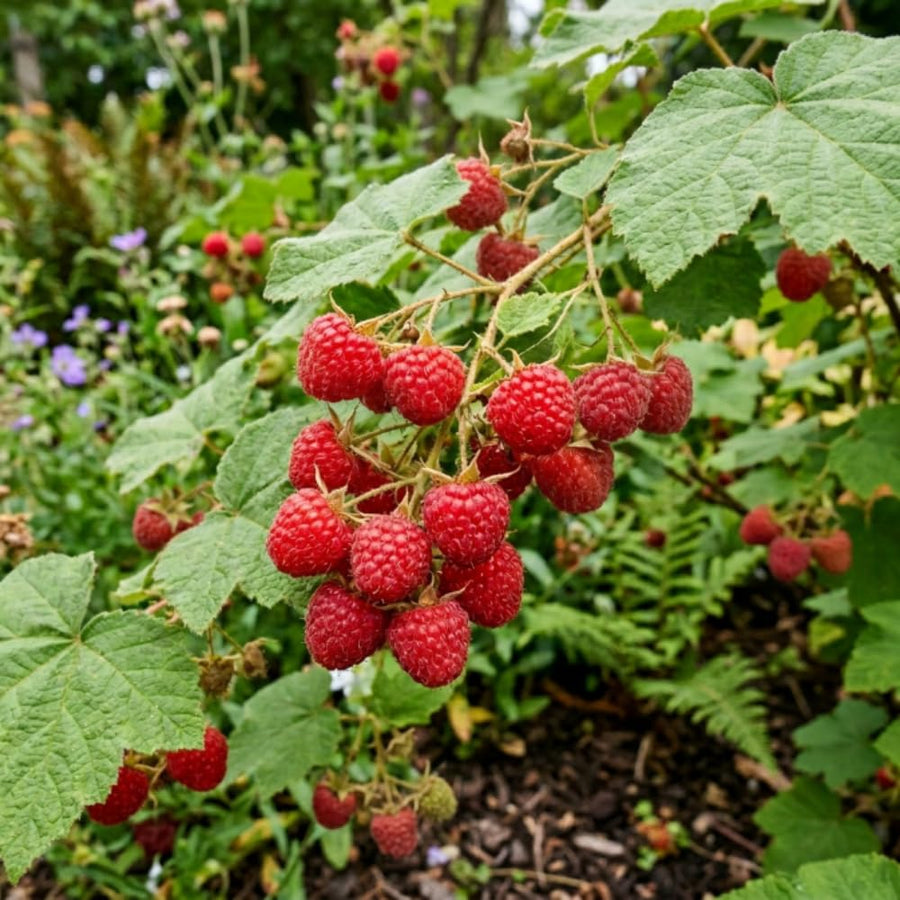 Thimbleberry Raspberry Plant Live, Thimbleberry Live Plant, 4 Inches Pot, 3-5 Inches Tall, Sweet Red Summer Fruit for Containers and Outdoor Gardens