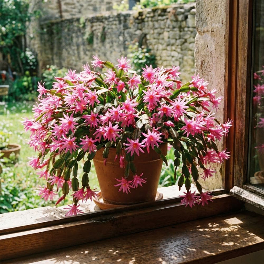 Easter Cactus Live Plant, Easter Cactus Plant 5 Inches in Height, 4 Inch Pot, Bright Bloom Flowering Houseplant for Planting (Pink)