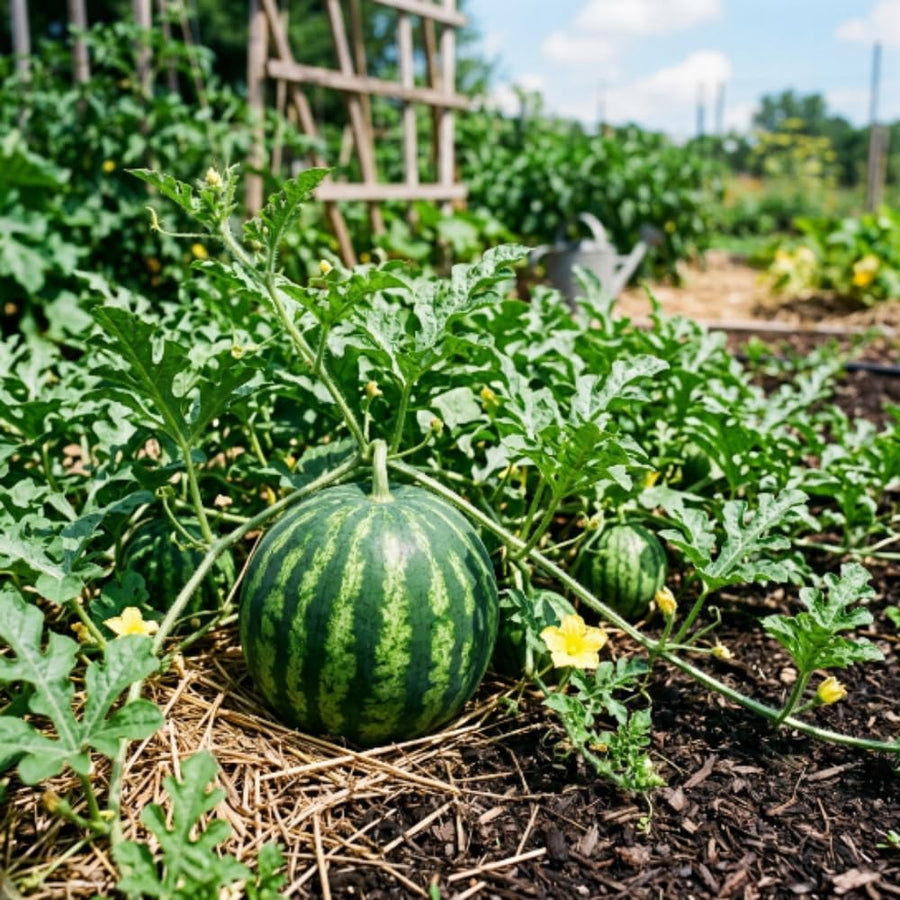 Sugar Watermelon Plant Live, Watermelon Vine Plant, 4 Inches Tall in 3.5 Inch Pot, Sweet Fruit, Fast Growing for Garden Growing
