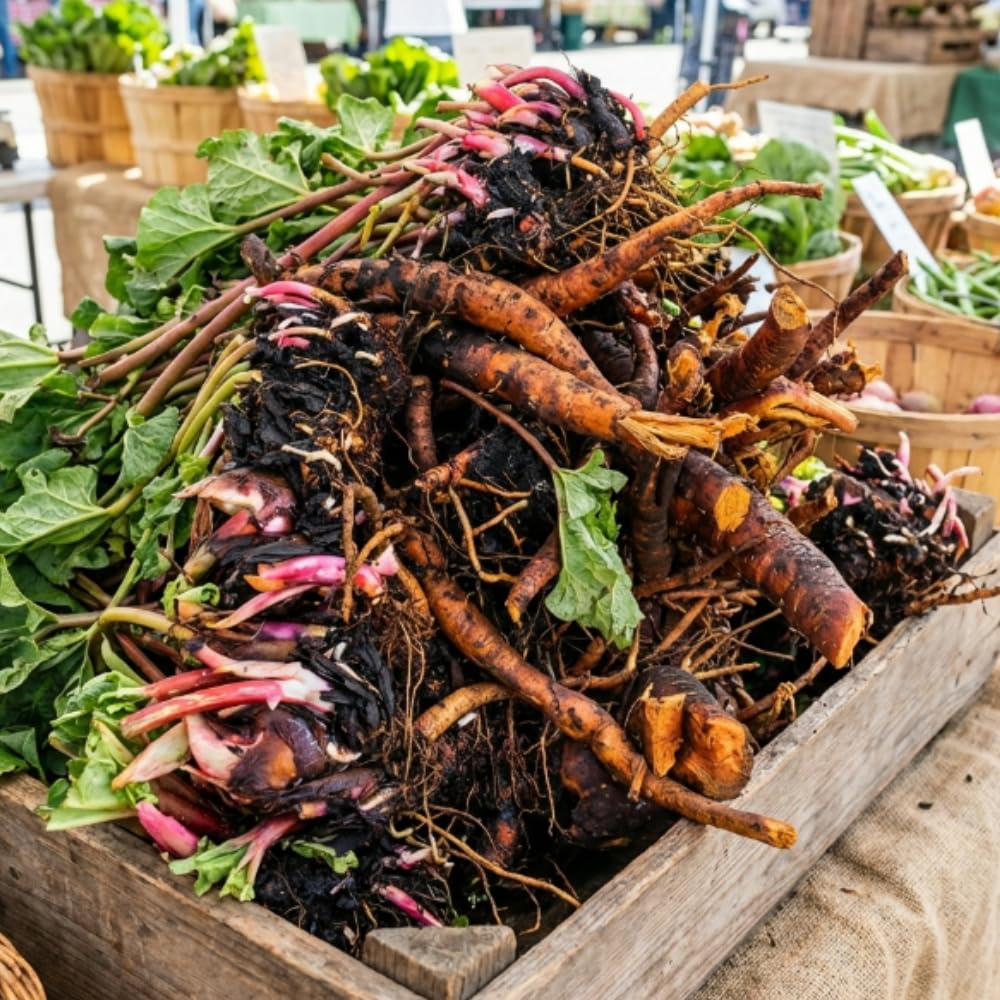 5 XL Size Rhubarb Crowns for Planting, Fast-Growing, Rhubarb Root Division Plant, High Yield, Rich Flavor, Red Stalks