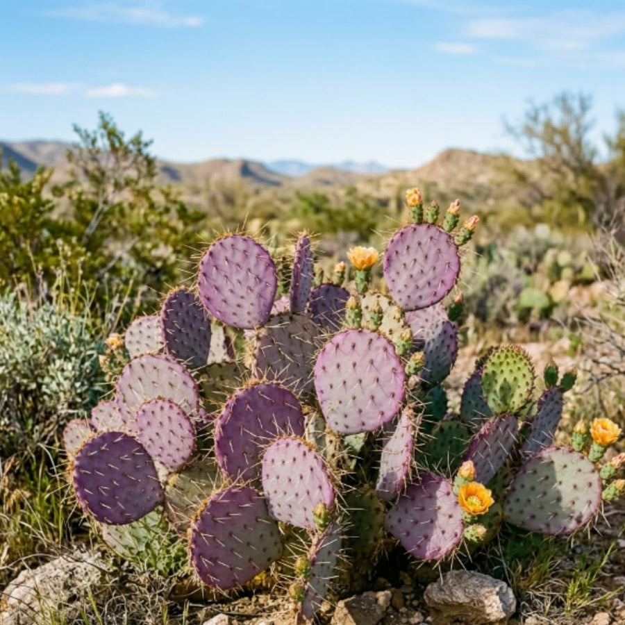 50 Purple Prickly Pear Seeds, Prickly Pear Cactus Seeds, Drought Tolerant Plant for Outdoor Growing