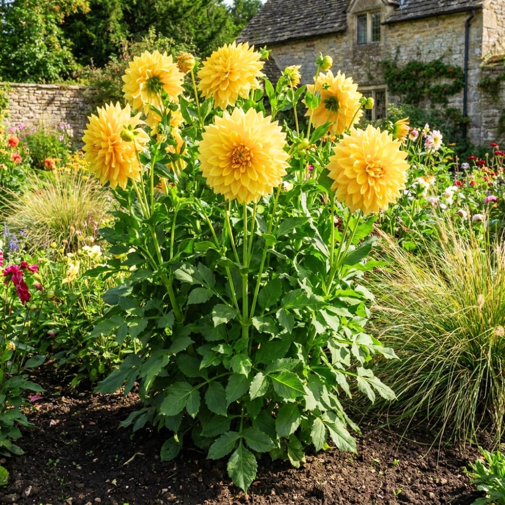 Dahlia Tuber for Planting, Yellow Dahlia Flower for Summer Blooms, Large and Vibrant Flowers, Suited for Zones 8 to 11