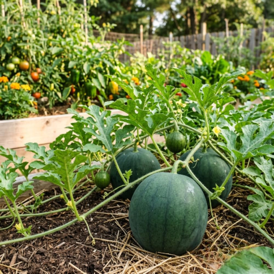 Sugar Watermelon Plant Live, Watermelon Vine Plant, 4 Inches Tall in 3.5 Inch Pot, Sweet Fruit, Fast Growing for Garden Growing