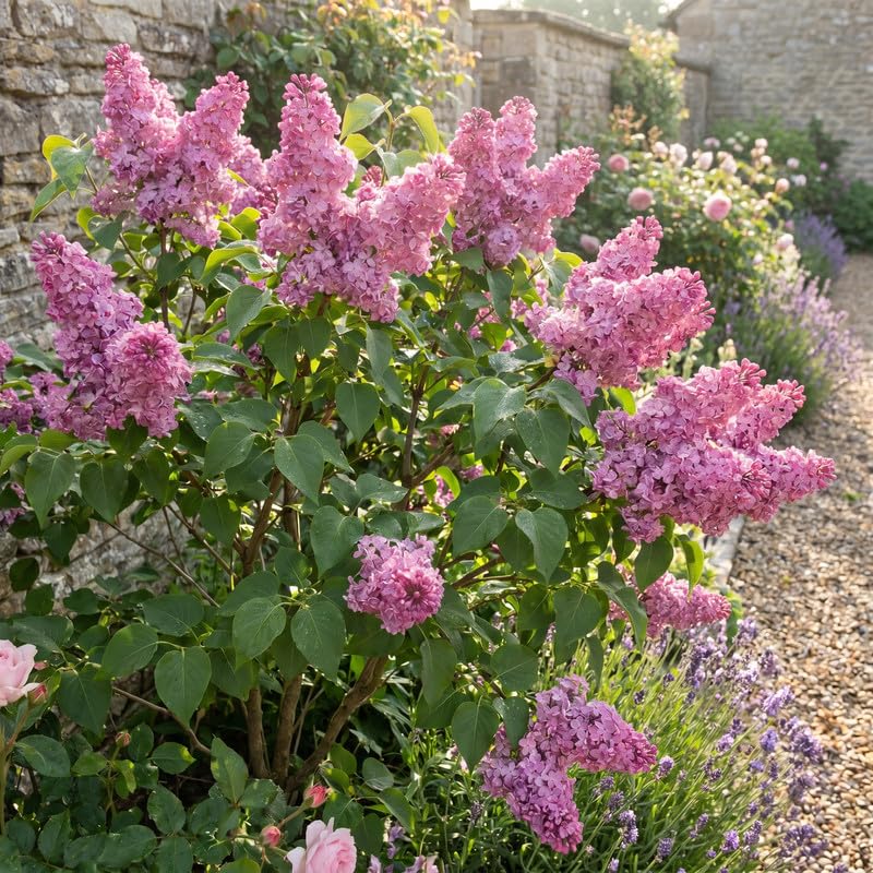 Pink Lilac Plants 12–18" Tall, Well Rooted Live Flowering Lilac Shrubs for Patio, Container and Backyard Landscaping