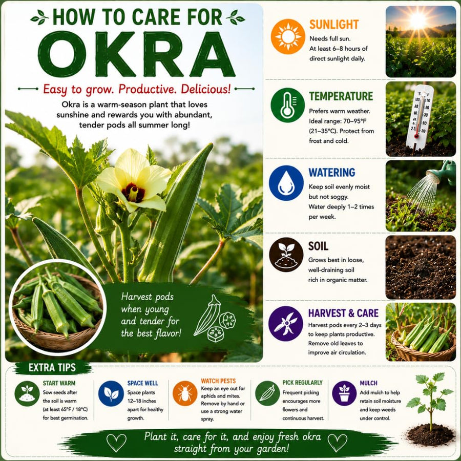 2 Red Okra Plants Live for Planting, Vegetable Plant, 4-8 Inches Tall, High Yield Garden Okra for Beds, Containers, Patio