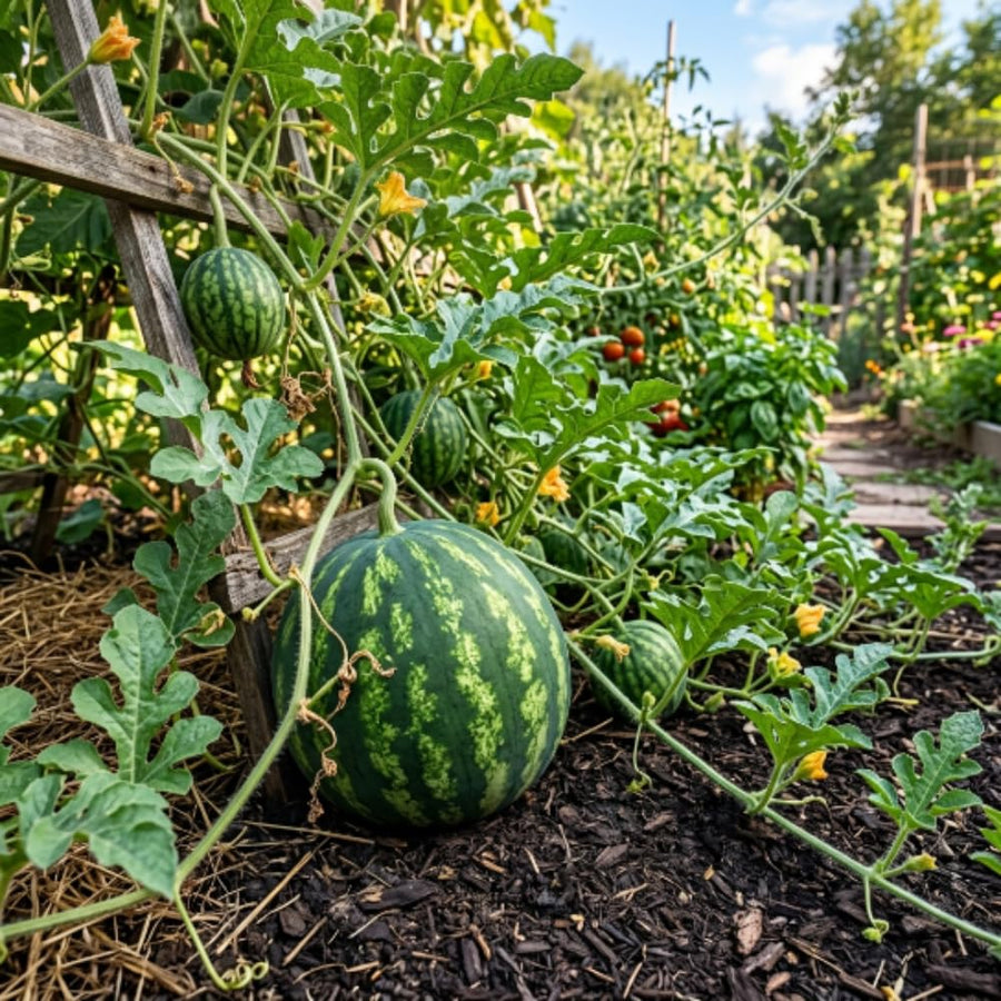 Sugar Watermelon Live Vine Plant, 5 Inches Tall in 4 Inch Pot, Watermelon Fruit Vine, Sweet Fruit Plant for Outdoor Garden