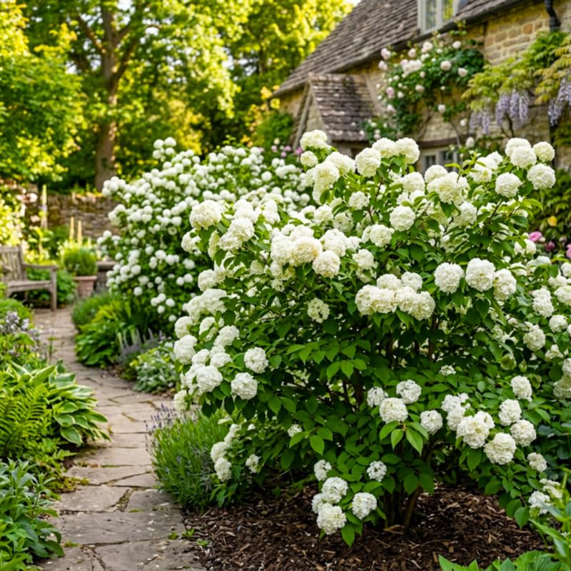 Viburnum Live Plant, Snowball Bushes Ready to Plant, 2.5 Inc Pot, 4-8 Inc Tall, Bare Root Plant, Snowball Viburnum Bush, White Bloom, Hardy Shrub for Landscaping, Outdoor Garden