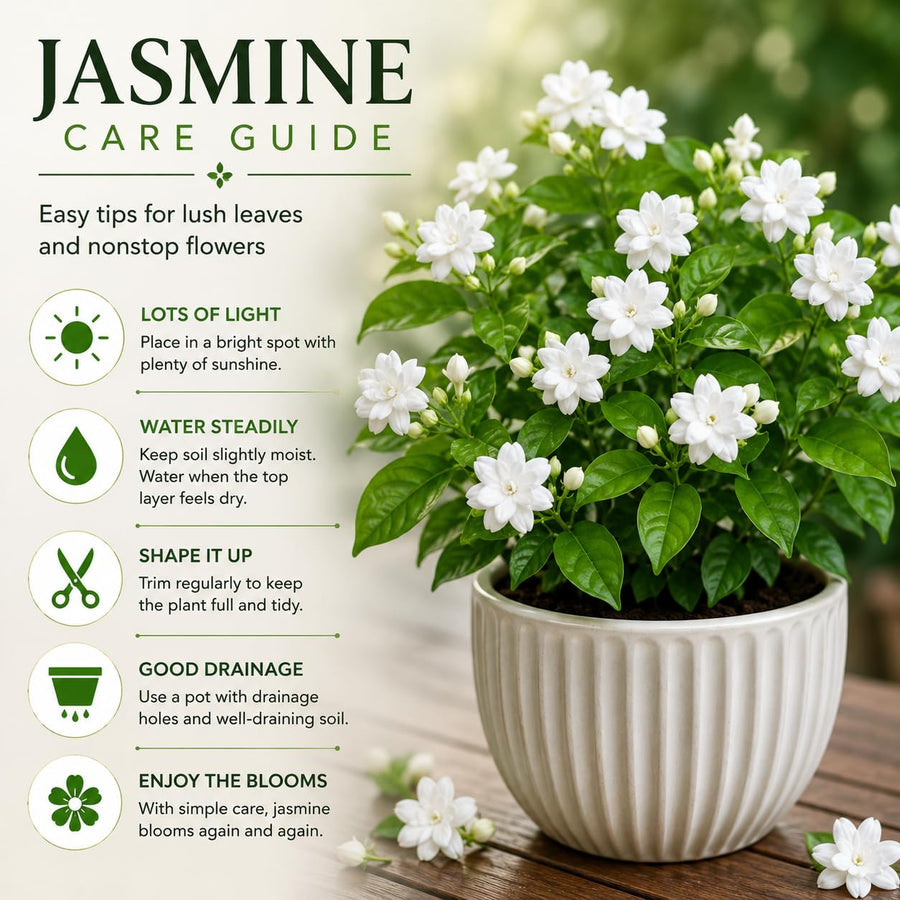 Live Duke Jasmine Plant, Well Rooted Jasmine Vine in Gallon Pot, Extremely Fragrant, Hardy, Indoor Outdoor Planting