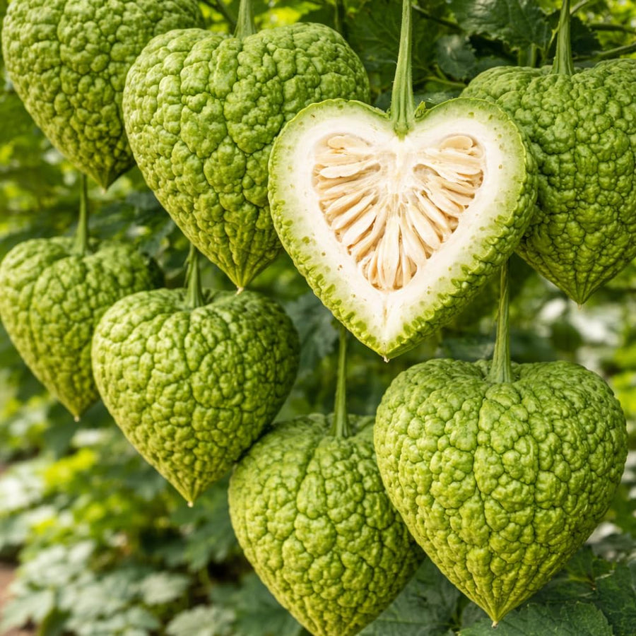 20 Bitter Melon Vegetable Seeds, Bitter Gourd Seeds for Outdoor Planting (Heart)