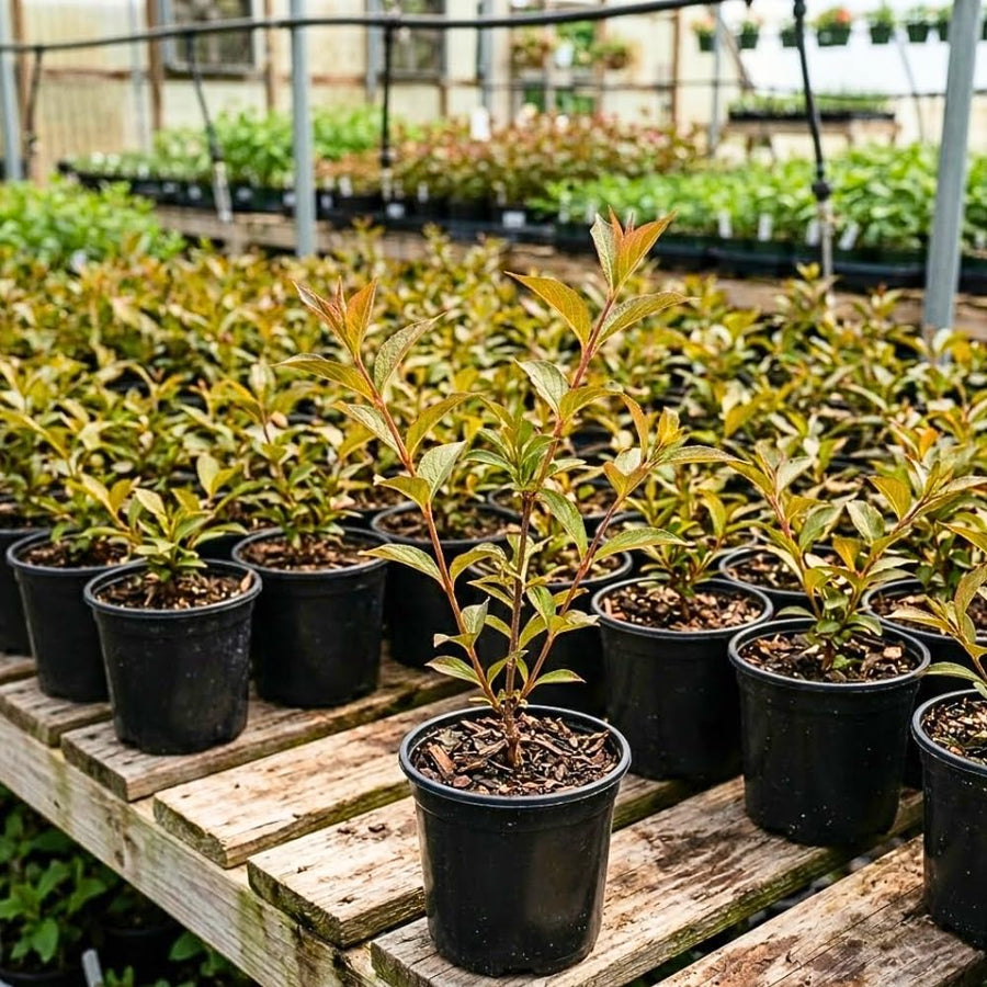 Pink Weigela Tree Live Plant in 4 Inch Pot, Weigela Blooming Shrub, Vibrant Flowering Starter Plant 4-7" Tall for Outdoor Gardening