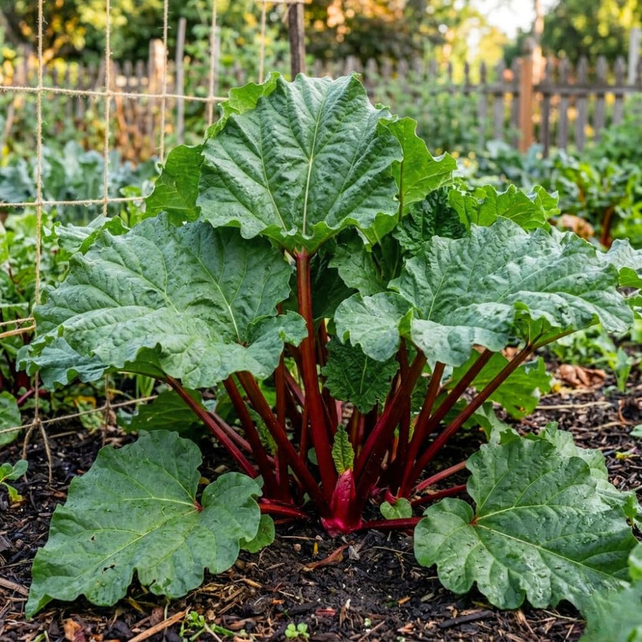 Combo 100 Red Rhubarb Seeds for Planting, Rhubarb Vegetable Seeds for Outdoor Garden Growing