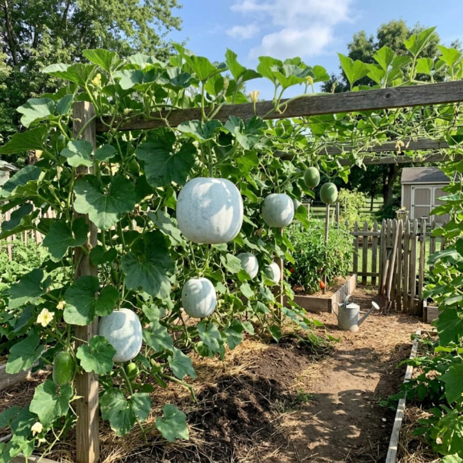Round Ash Gourd Plant, Winter Melon Plants for Planting, 4 Inc Pot, 4-5 Inches Tall, Vegetable Plant Live for Home Garden, Ready to Grow