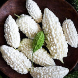 20 Bitter Melon Vegetable Seeds, Bitter Gourd Seeds for Outdoor Planting (White)
