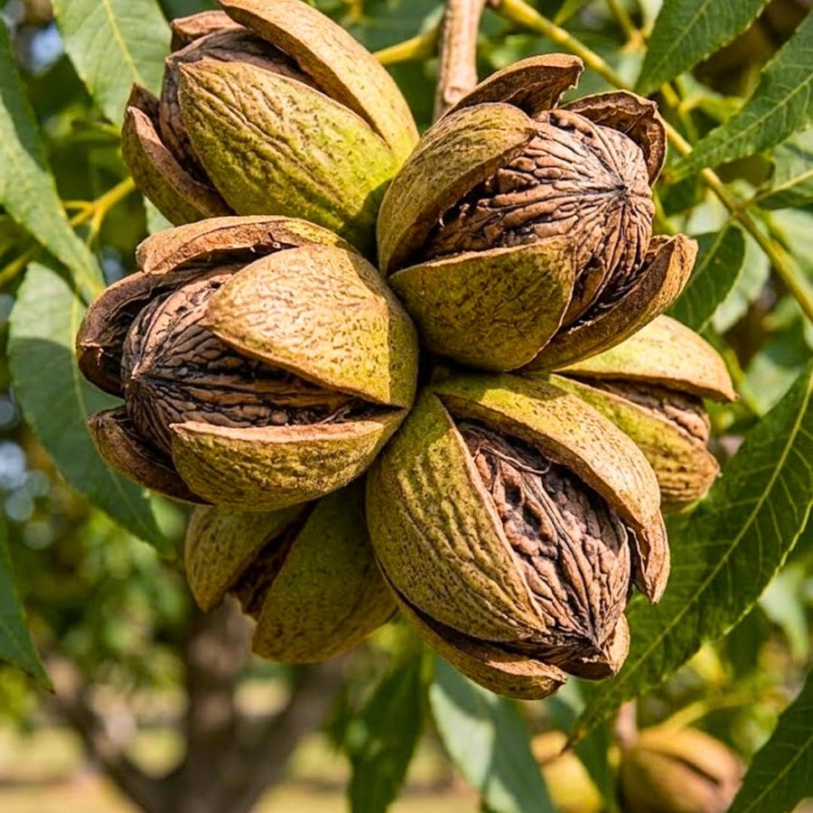 2 Pecan Trees 8-10'' Tall, Live Pecan Nut Trees for Outdoor Planting, Hardy Nut Tree Plants for Garden, Ready to Grow