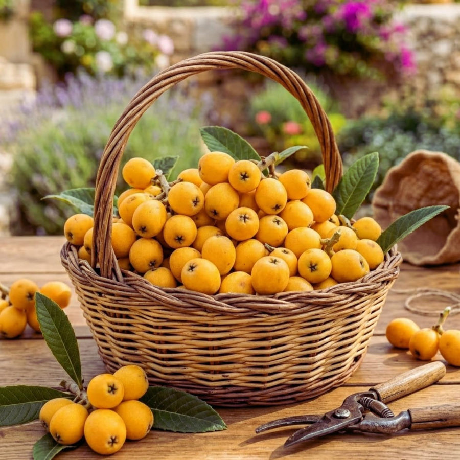 Golden Loquat Tree Live Plant, 10 to 14 Inc, Loquat Plant Live for Growing Outdoor Indoor, Half Gallon Pot