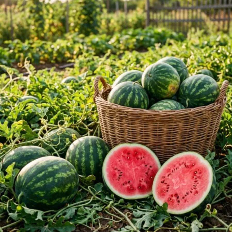 2 Watermelon Plants Live, Sweet Watermelon Fruit Plant, Live Watermelons Plant, 4 to 6 Inch Tall, 2 Plants per Pot