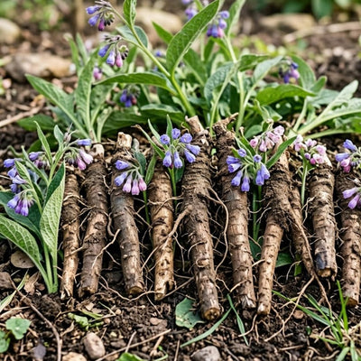 Pack of 10 Comfrey Roots, Live Bocking 14 Comfrey Roots Cuttings, Live Perennial Herb for Home Gardens and Outdoor Planting