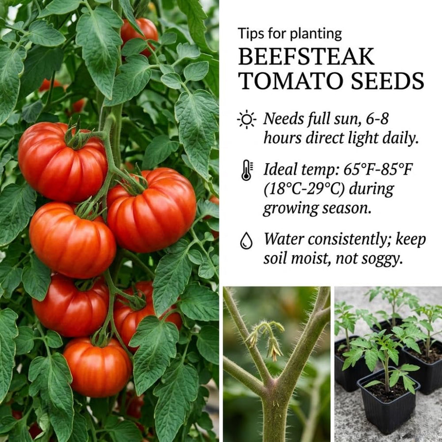 Set 1000 Beefsteak Tomato Seeds, Beefsteak Tomato Plant Live, Large Tomatoes Seeds for Outdoor Gardening
