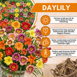 Pack 10 Daylily Bulbs for Planting Spring, Fast Blooming Hardy Perennial Lily Bare Roots for Outdoor Growing (Yellow, Large Day Lily)