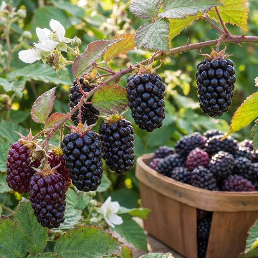 Boysenberry Plant, Thornless Boysenberry Plant Live, 5-7 Inches Tall, Sweet Boysenberries, Fruit Bearing Berry Vine for Outdoor Garden and Trellis Growing