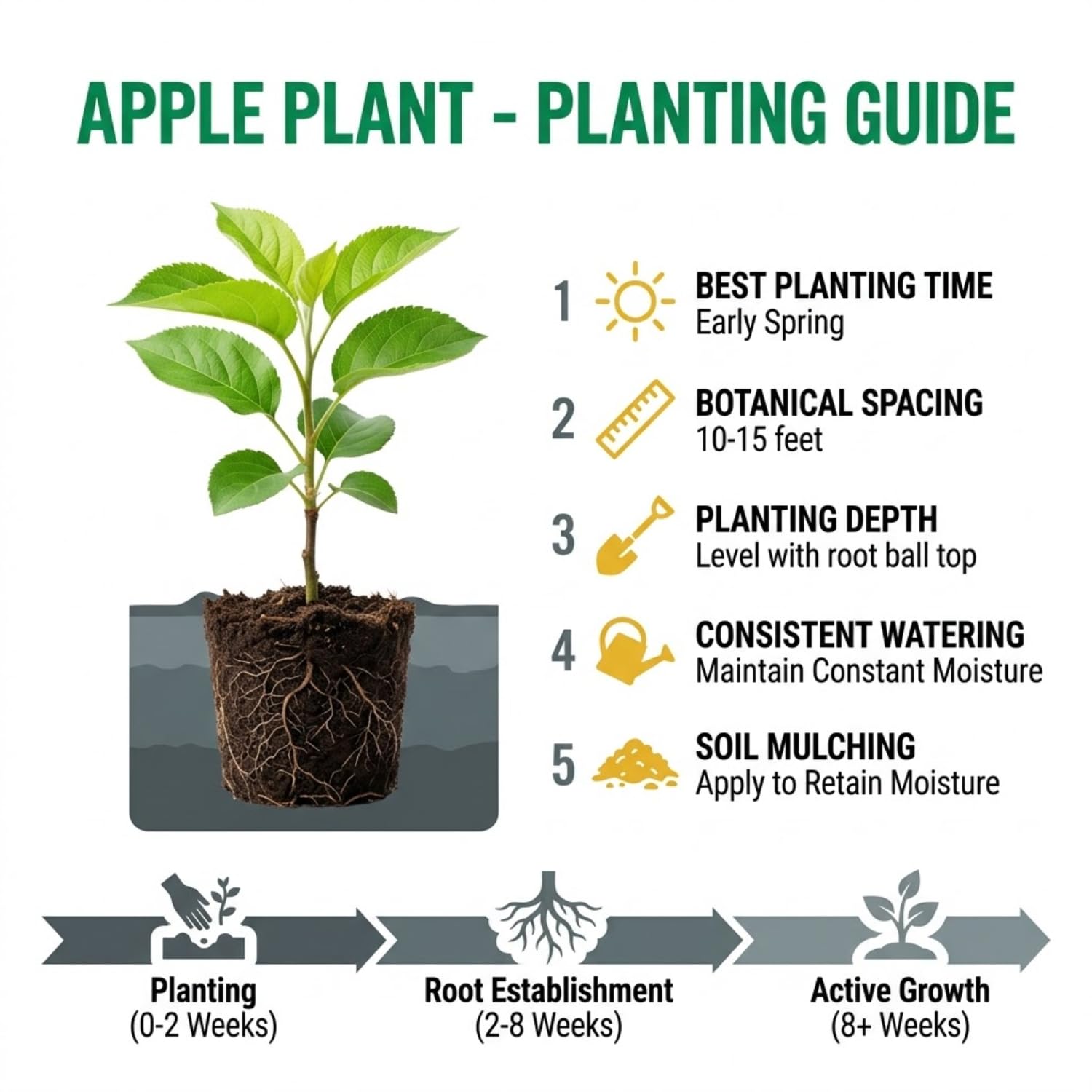Honeycrisp Apple Plant Live, 2 to 3 Feet Tall, Sweet Apple Fruit Tree Plant for Garden, Live Apple Tree, Apple Tree Live Plant