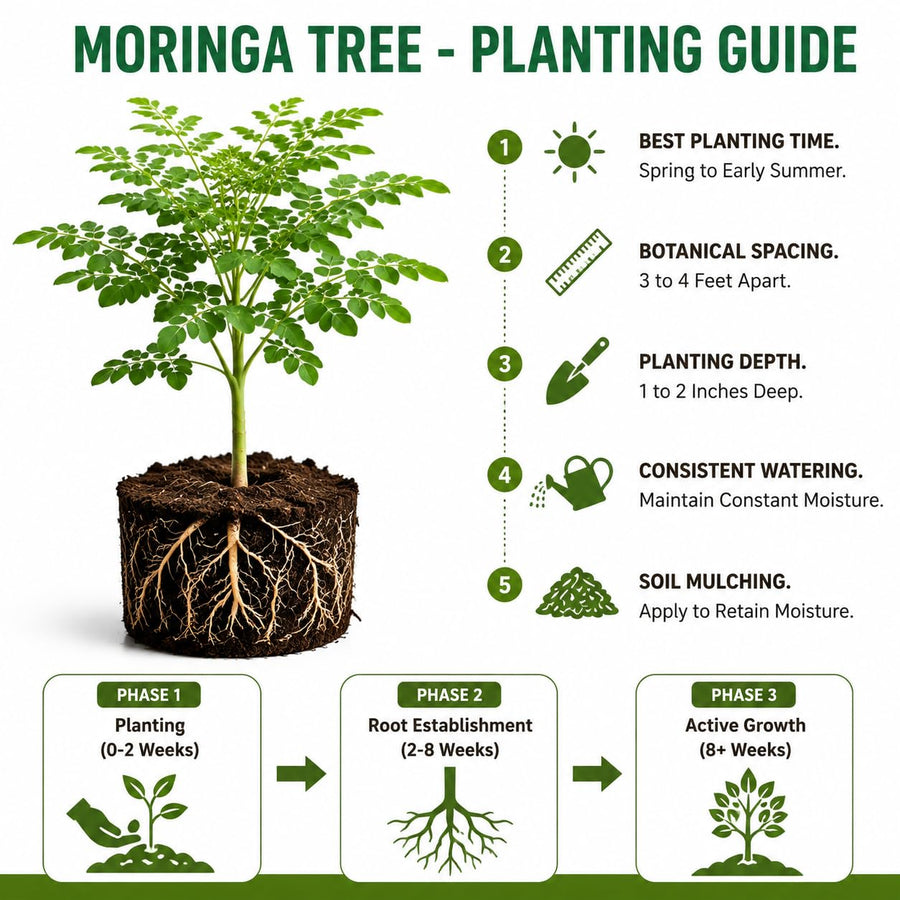 2 Moringa Tree Plants Live in 4'' Pot, Drumstick Horseradish Tree, Oleifera Moringa Moringa Herb Plants 5-8'' Tall for Growing