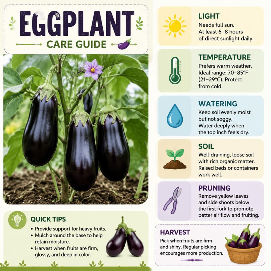 Live Eggplant Plant, Purple Eggplant Live, 4-7 Inches Tall in 4'' Pot, Long Vegetable Plant for Outdoor Garden