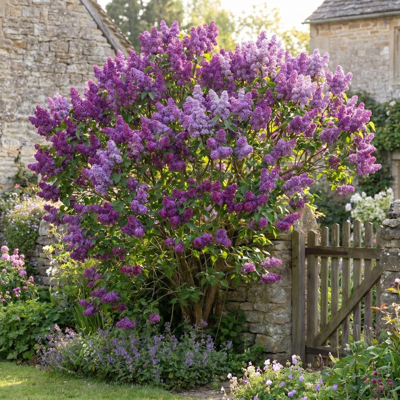 Purple Lilac Plants 12–18" Tall, Well Rooted Live Flowering Lilac Shrubs for Patio, Container and Backyard Landscaping