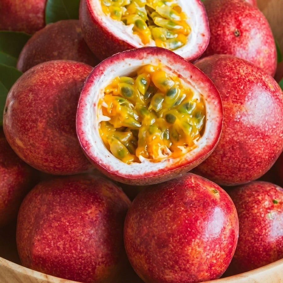 Red Passion Fruit Plant Live 4-7" Height, Tropical Passion Fruit Vine Plants, Well Rooted Plant for Outdoor Planting