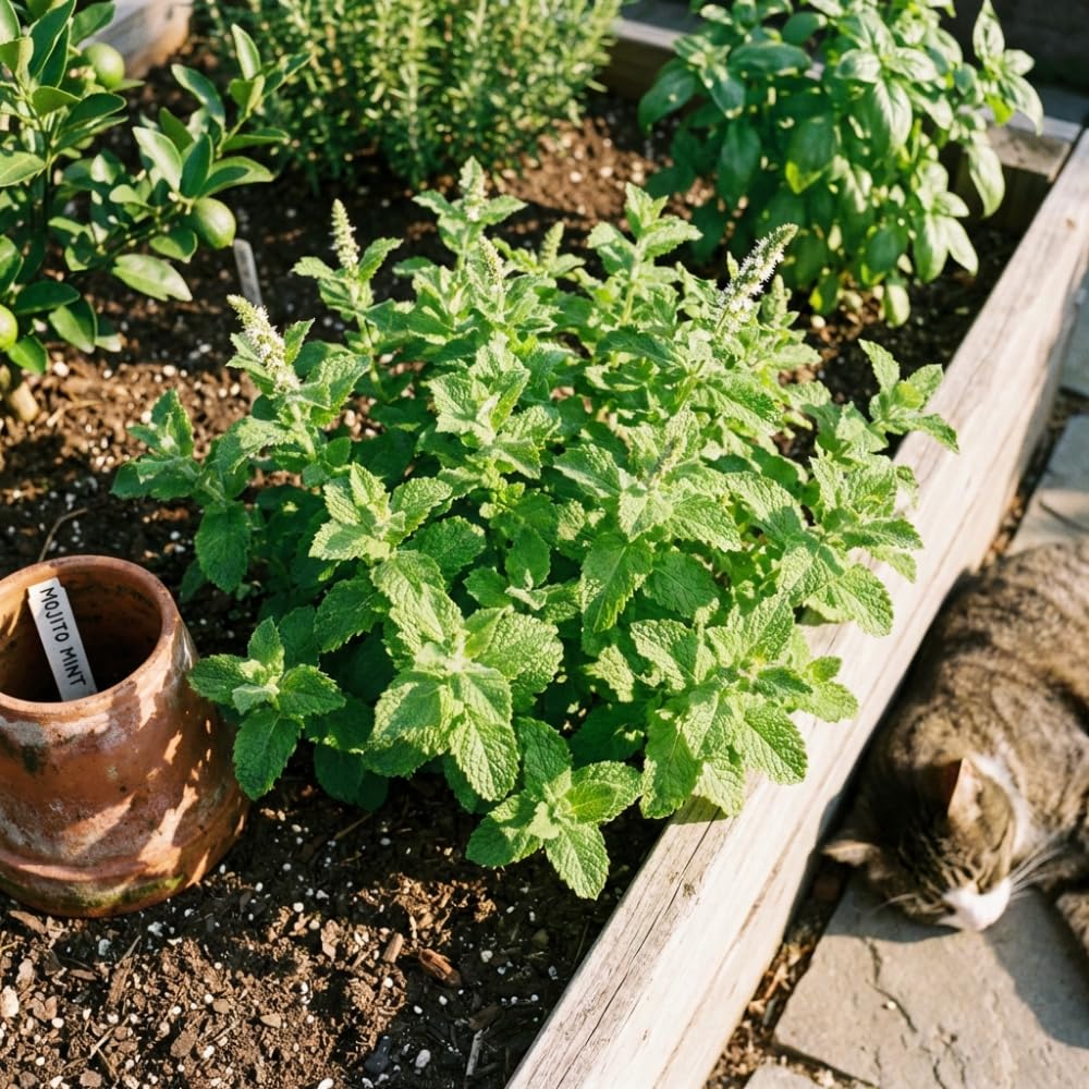 Mojito Mint Plant Live for Planting, Mint Herb Seedlings Well Rooted from 4 to 6 Inches Tall, Fragrant Leaves for Outdoor Garden