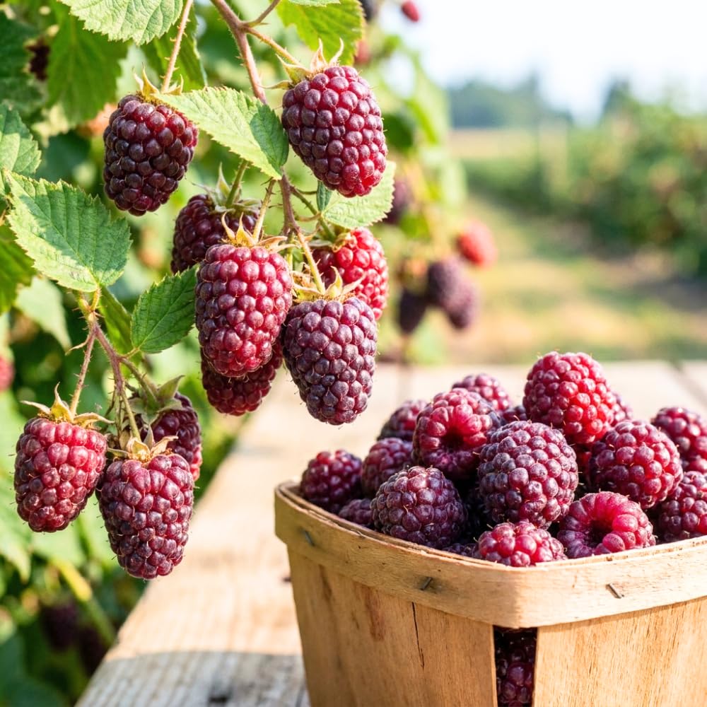 Thornless Boysenberry Plant Live, Boysenberry Starter Plants from 4-6 Inches Tall, Fruit Bearing Plant for Patio and Container Growing