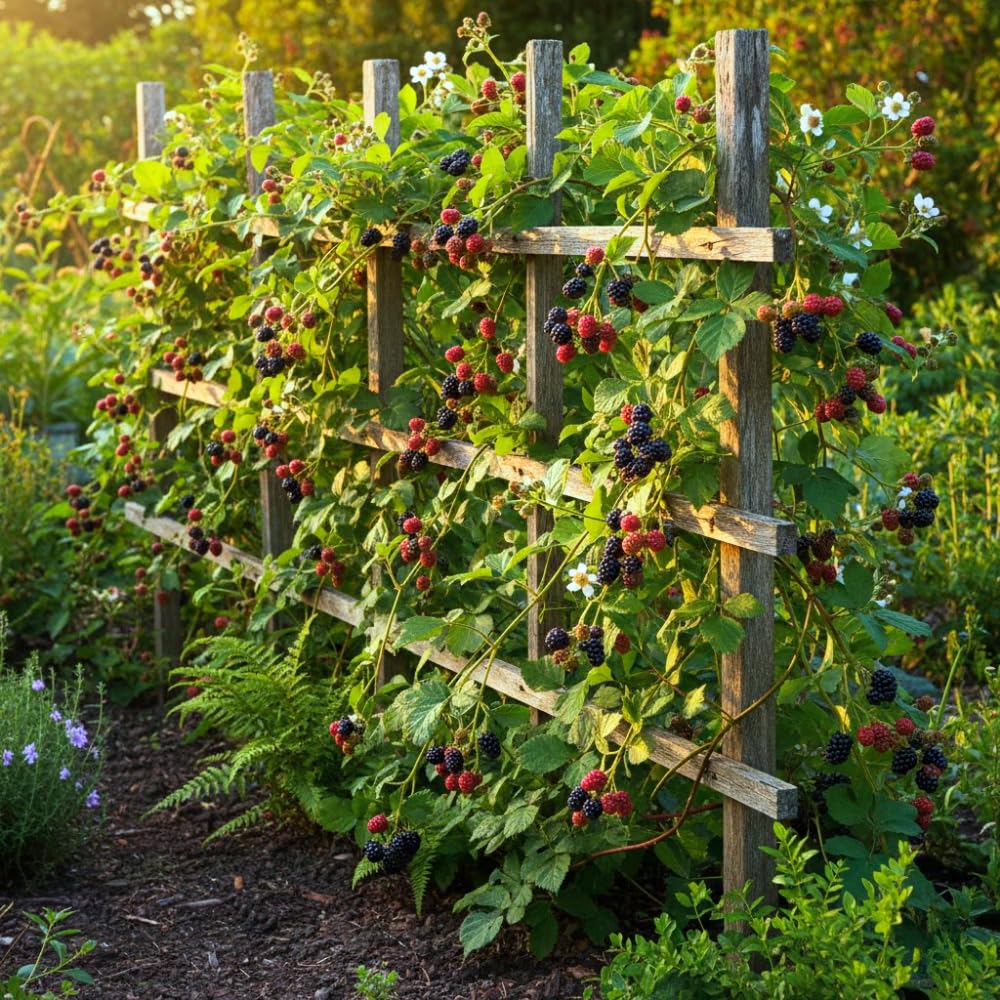 Black Berry Plant, Black Berry Bushes Live Plant, 2 to 3 Feet Vine, Sweet Blackberries Fruit Seedling, Hardy Fruit Bearing Shrubs for Outdoor Planting