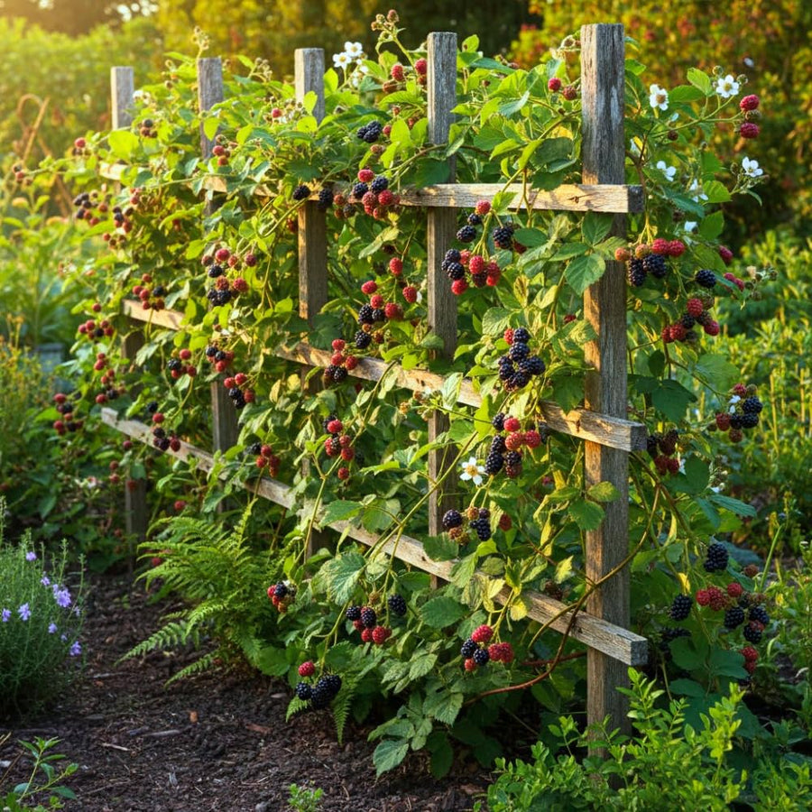 Black Berry Plant, Black Berry Bushes Live Plant, 2 to 3 Feet Vine, Sweet Blackberries Fruit Seedling, Hardy Fruit Bearing Shrubs for Outdoor Planting