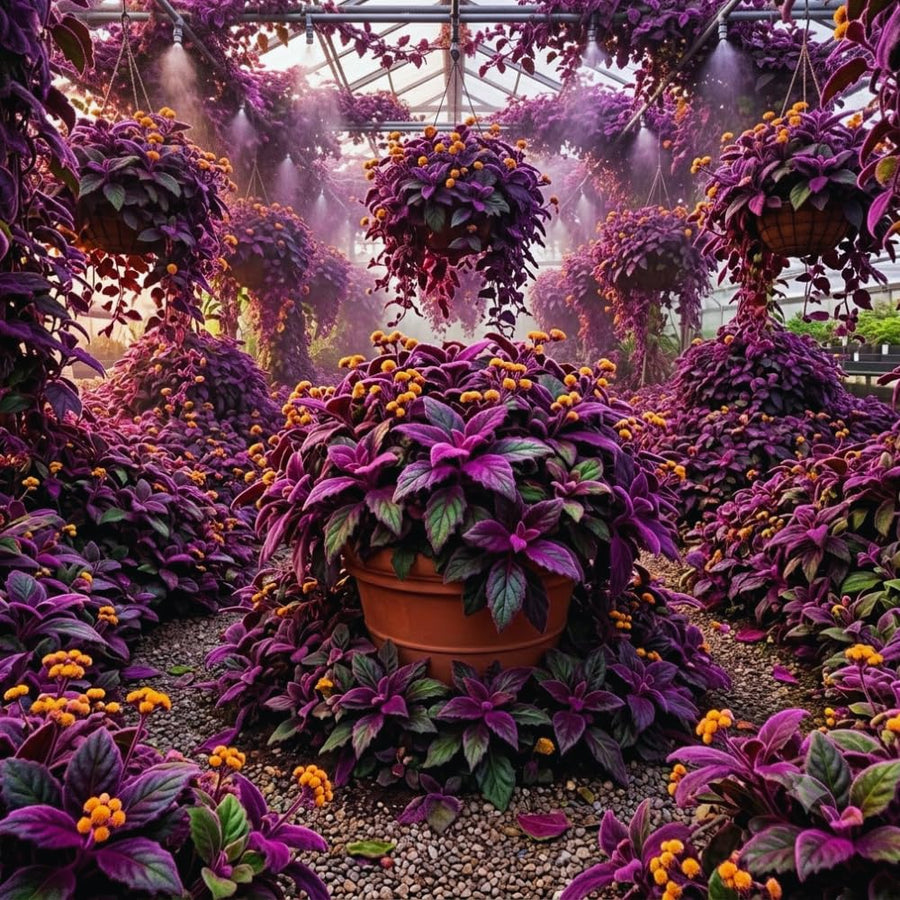 4 Purple Passion Plants Live, Gynura Aurantiaca Houseplant, Purple Velvet Foliage Indoor Tropical Plant, Trailing Vine Plant for Home Garden