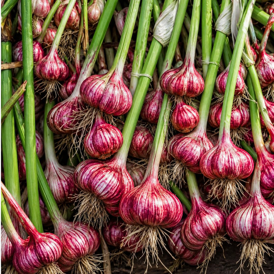 4 Large Red Garlic Bulbs for Planting, Garlic for Planting, High-Yield Hardy Garlic for Garden