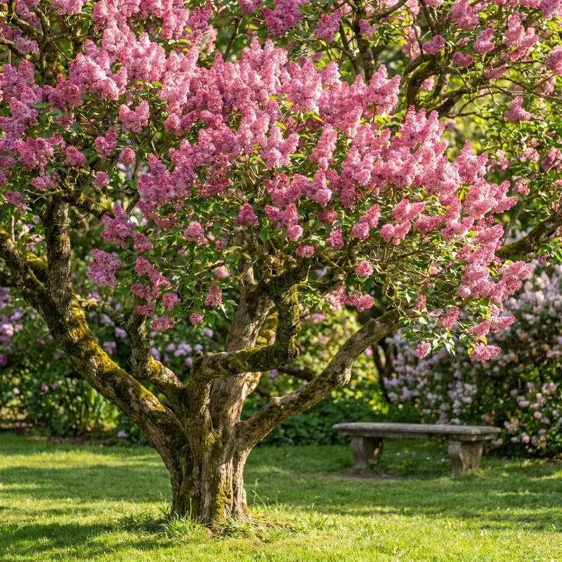 Pink Lilac Plants 12–18" Tall, Well Rooted Live Flowering Lilac Shrubs for Patio, Container and Backyard Landscaping