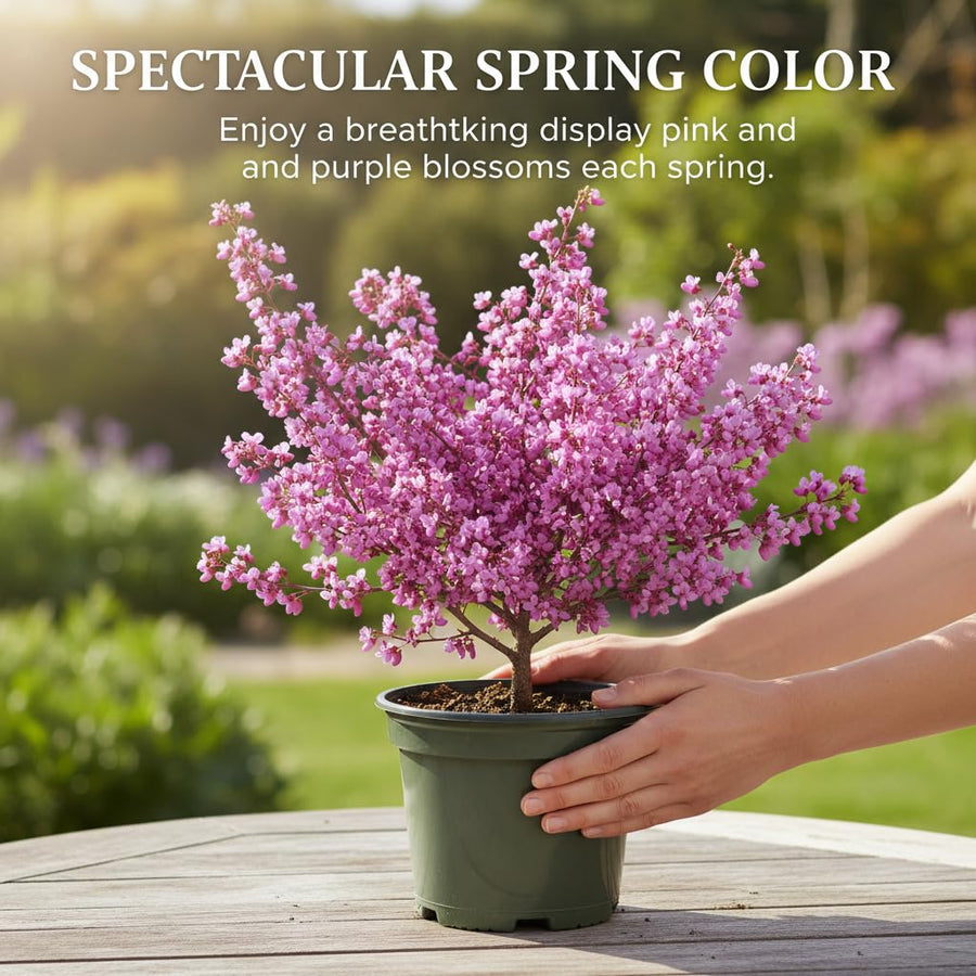 Eastern Redbud Live Plant in Quart Pot, Pink Purple Flowering Tree, Ornamental Redbud Tree for Outdoor Garden