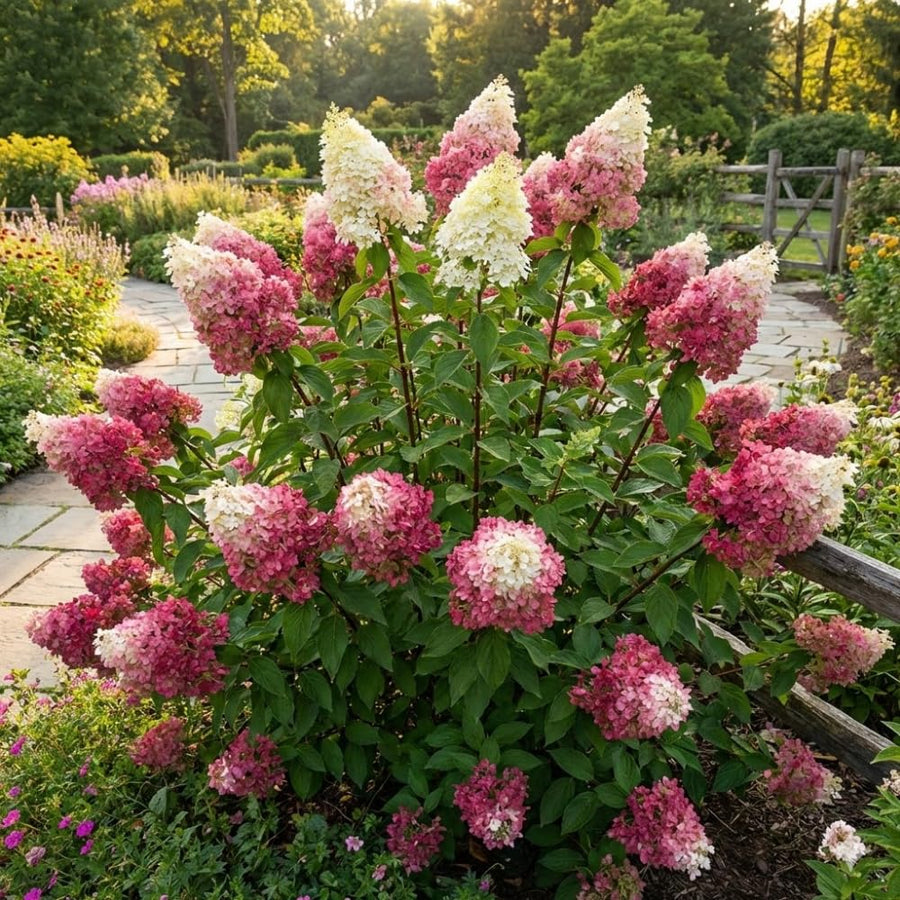 Pink White Hydrangea Plant Live Tree, Rare Color, 4" Pot, Perennial and Hardy Blooming Shrub for Garden Spring Planting