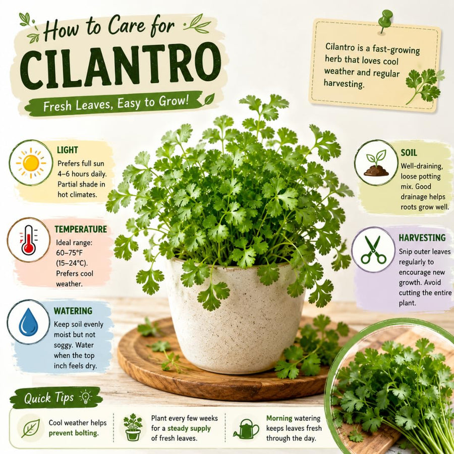 Live Green Cilantro Plant in 4 Inch Pot, Cilantro Herb Plant, Culinary Herb, Well Rooted for Indoor Herb Gardens and Outdoor Planting
