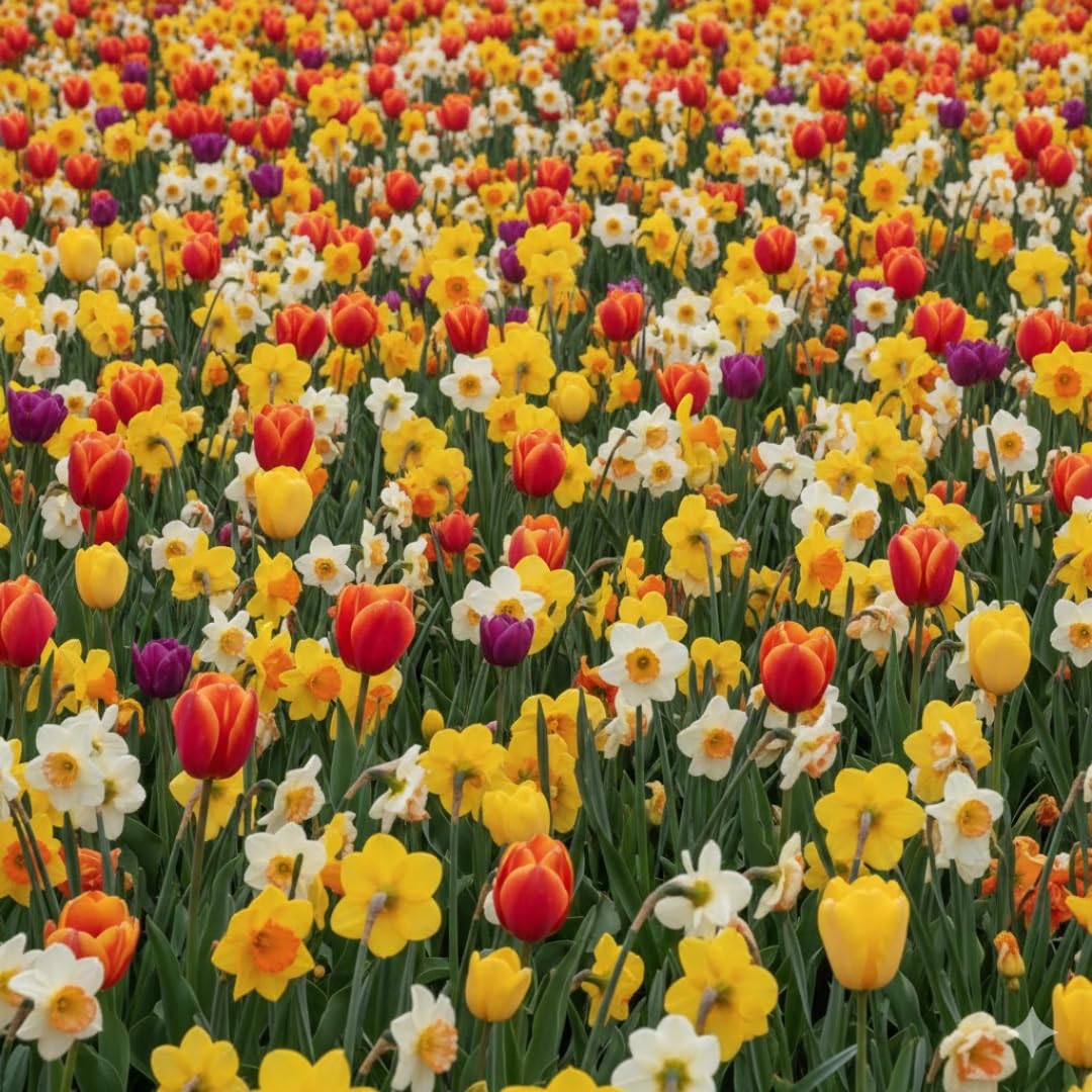 10 Mix Tulip and Daffodil Bulbs for Spring Planting, Coloful for Spring Bloom, Outdoor Planting