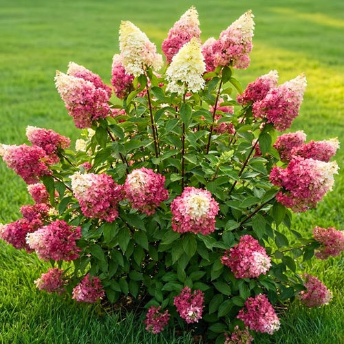 Pink White Hydrangea Plant Live Tree, Rare Color, 4" Pot, Perennial and Hardy Blooming Shrub for Garden Spring Planting