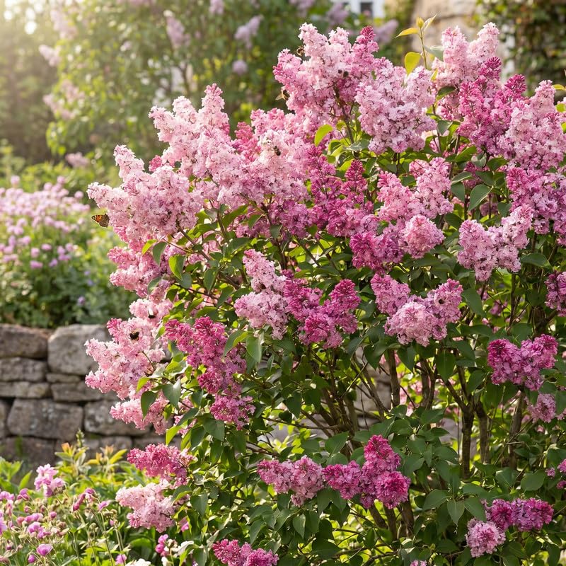 Pink Lilac Plants 12–18" Tall, Well Rooted Live Flowering Lilac Shrubs for Patio, Container and Backyard Landscaping