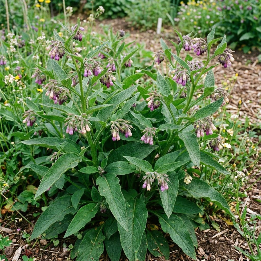 10 Comfrey Roots, Bocking 14 Live Roots Cuttings, Perennial Herb Plants for Garden, Fast Growing, High Yield Comfrey Cutting