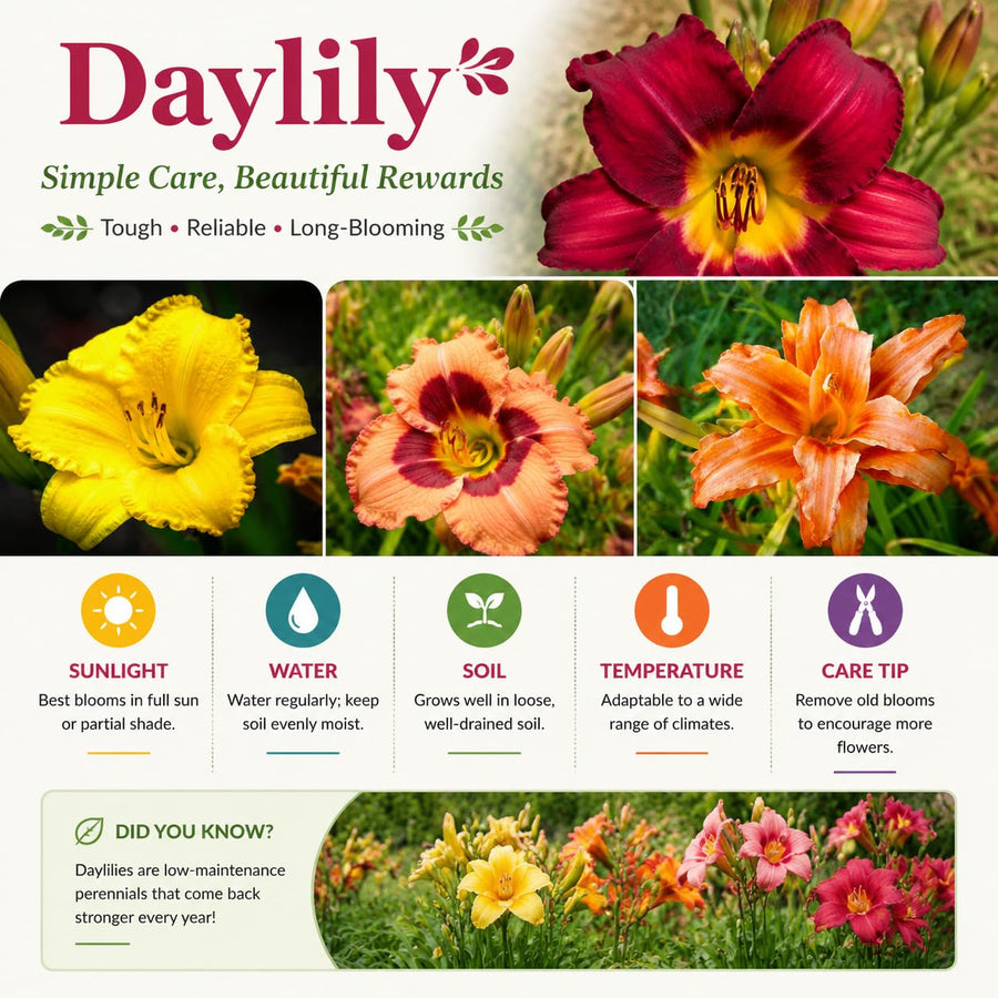 3 Double Orange Daylily Bulbs for Planting, Reblooming Daylilies Roots, Hardy Perennial Flowers Bulbs, Gardens and Borders Planting